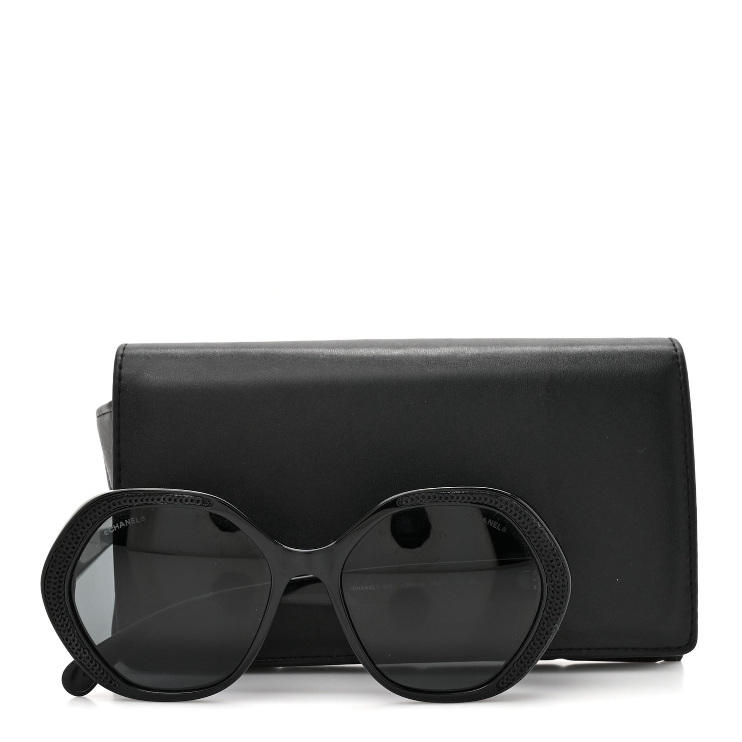 Acetate Sequin Round Sunglasses 5451 Black