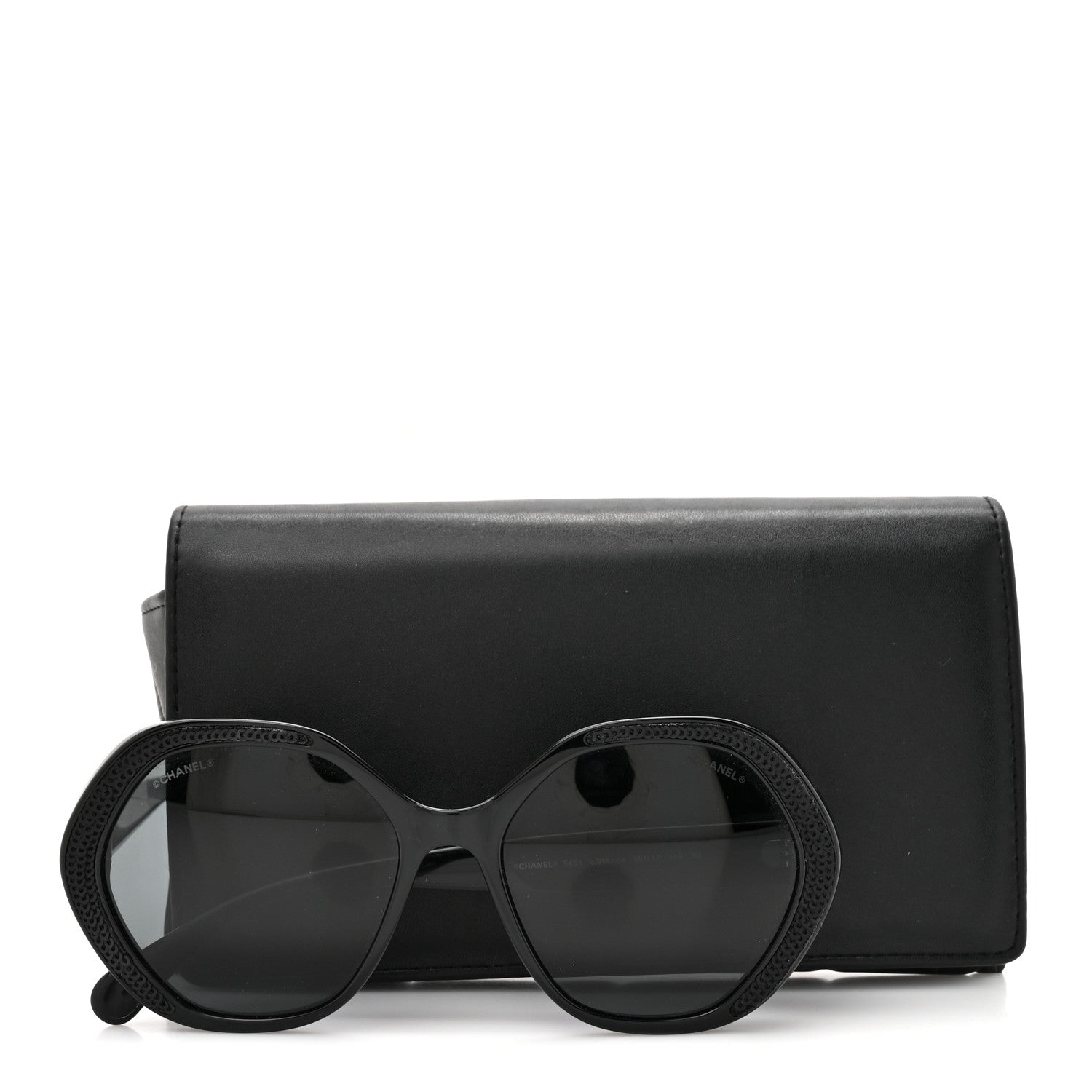 Chanel Acetate Sequin Round Sunglasses 5451 Black 8 of 8