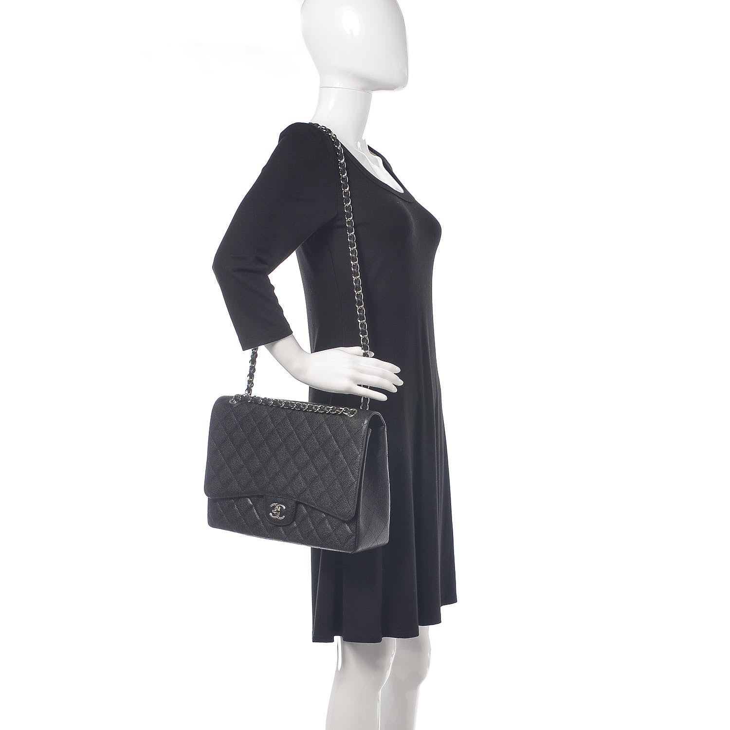 Chanel Caviar Quilted Maxi Single Flap Black 2 of 10
