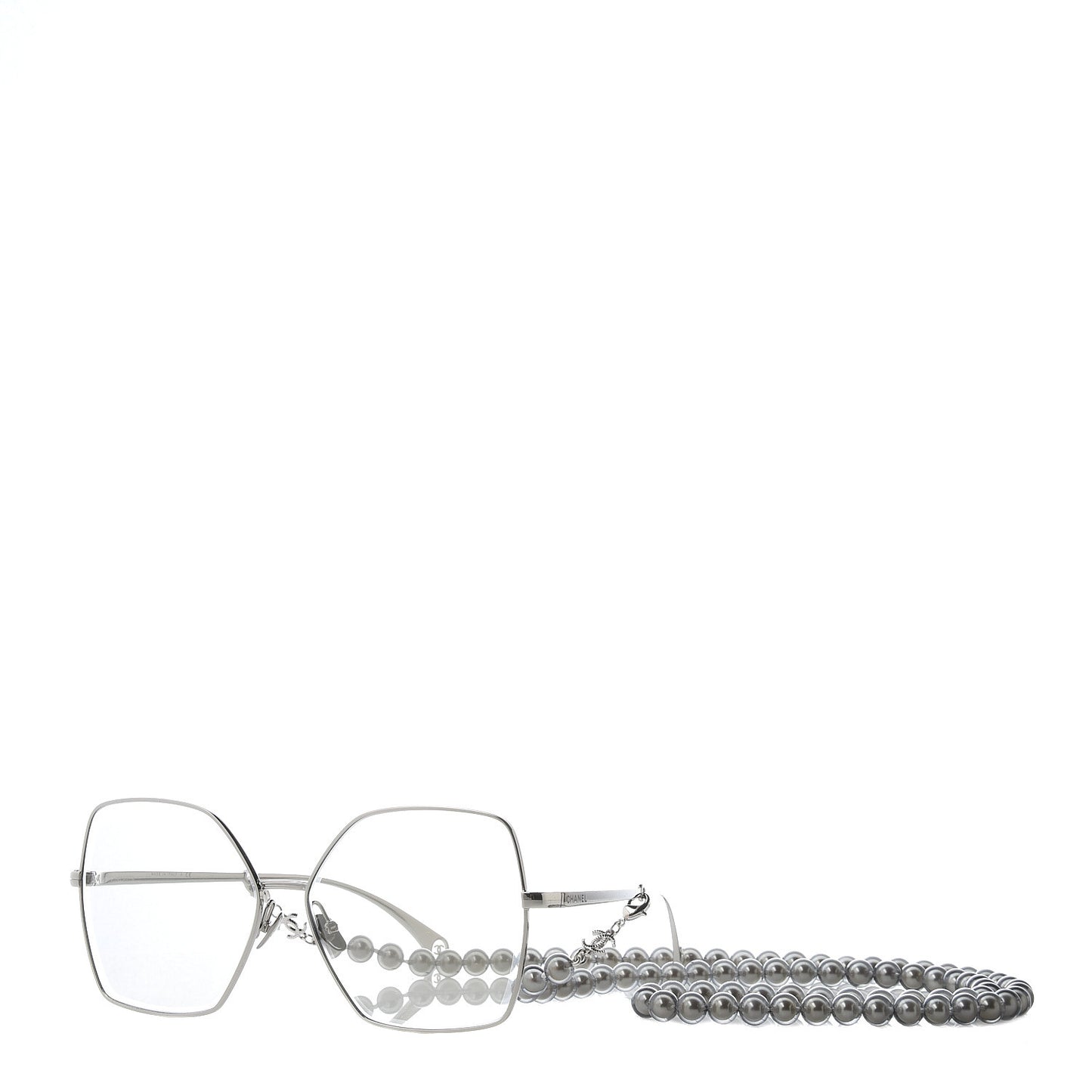 Butterfly Removable Pearl Chain Sunglasses 4262 Silver