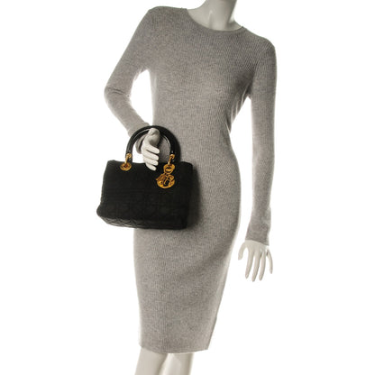 Christian Dior Nylon Cannage Medium Lady Dior Black 2 of 9