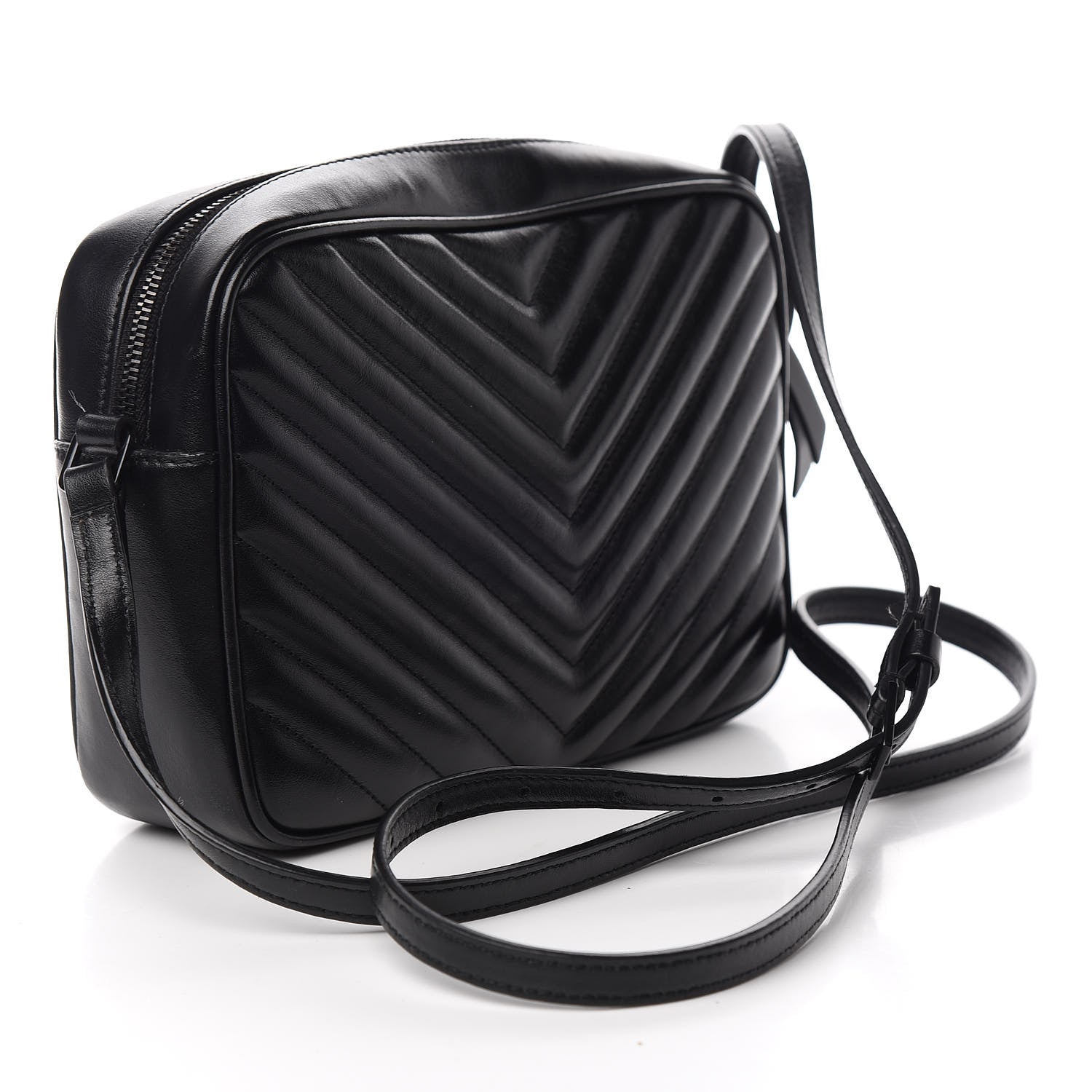 Saint Laurent Calfskin Matelasse Monogram Lou Camera Bag Black 2 of 14