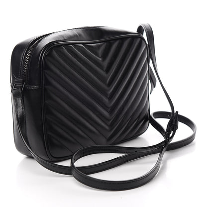 Saint Laurent Calfskin Matelasse Monogram Lou Camera Bag Black 2 of 14