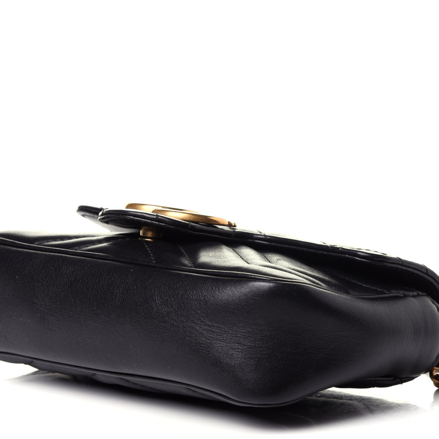 Calfskin Matelasse Super Mini GG Marmont Shoulder Bag Black