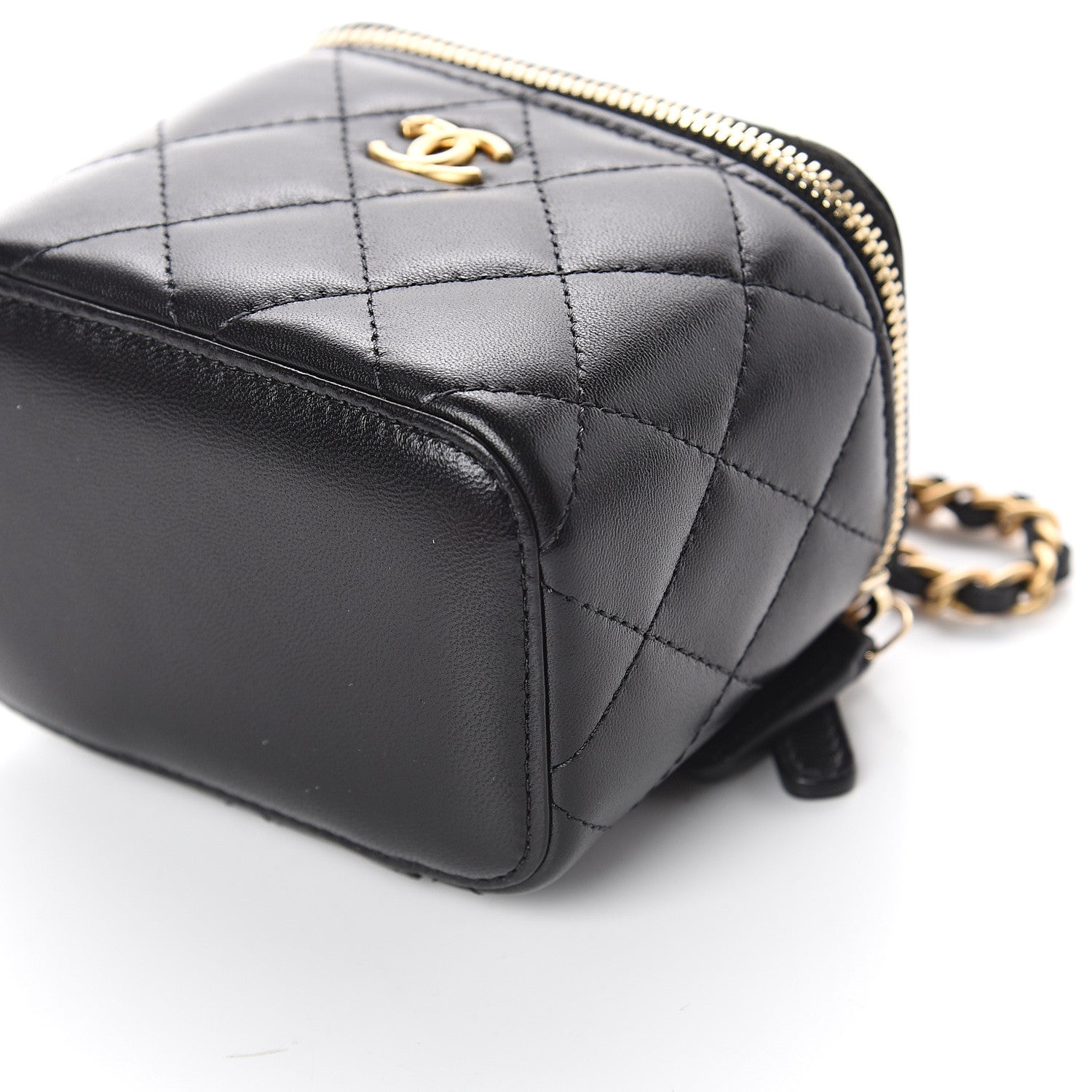 Chanel Lambskin Quilted Pearl Crush Box With Chain Black 8 of 8