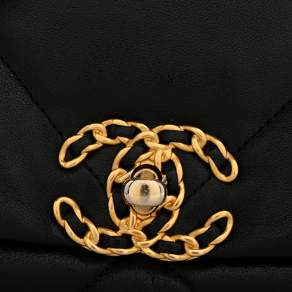 Chanel Goatskin Quilted Maxi Chanel 19 Flap Black 12 of 12