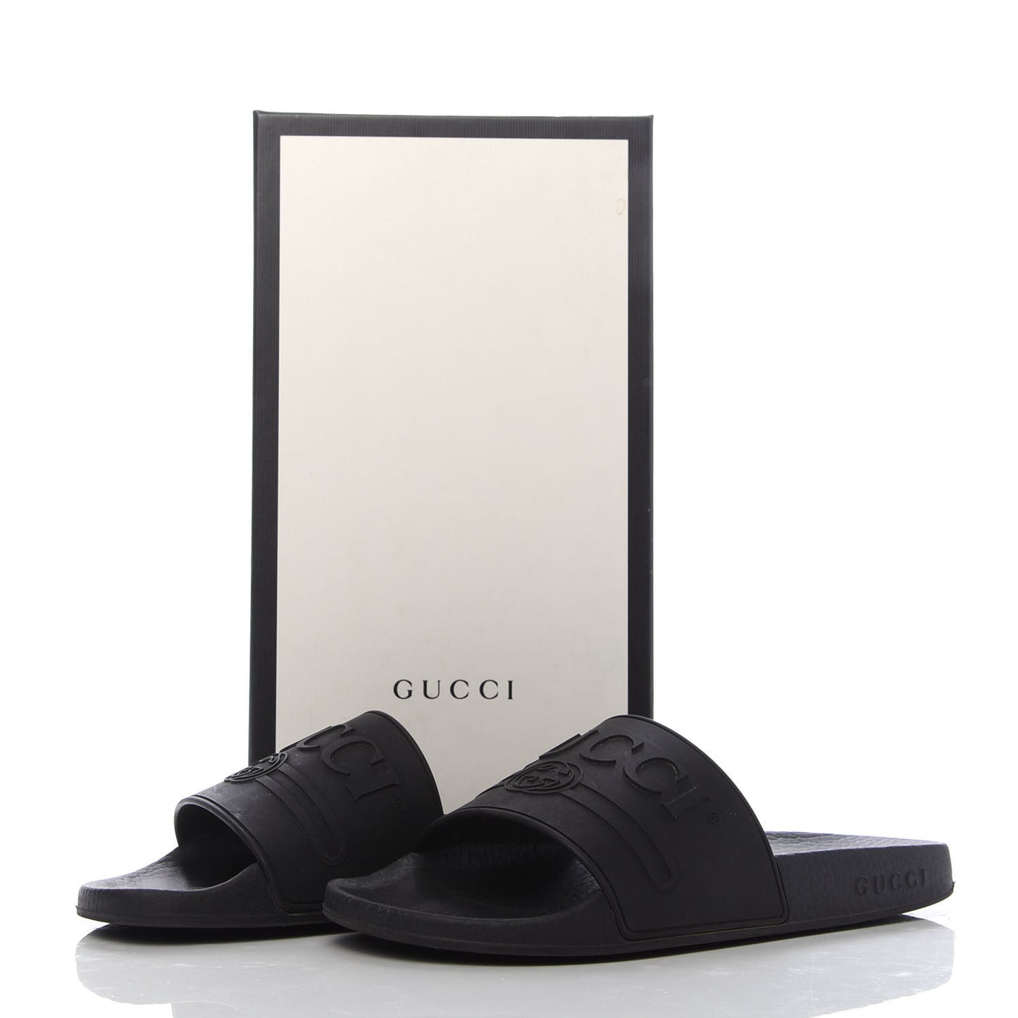 Rubber Womens Logo Slide Sandals 38 Black