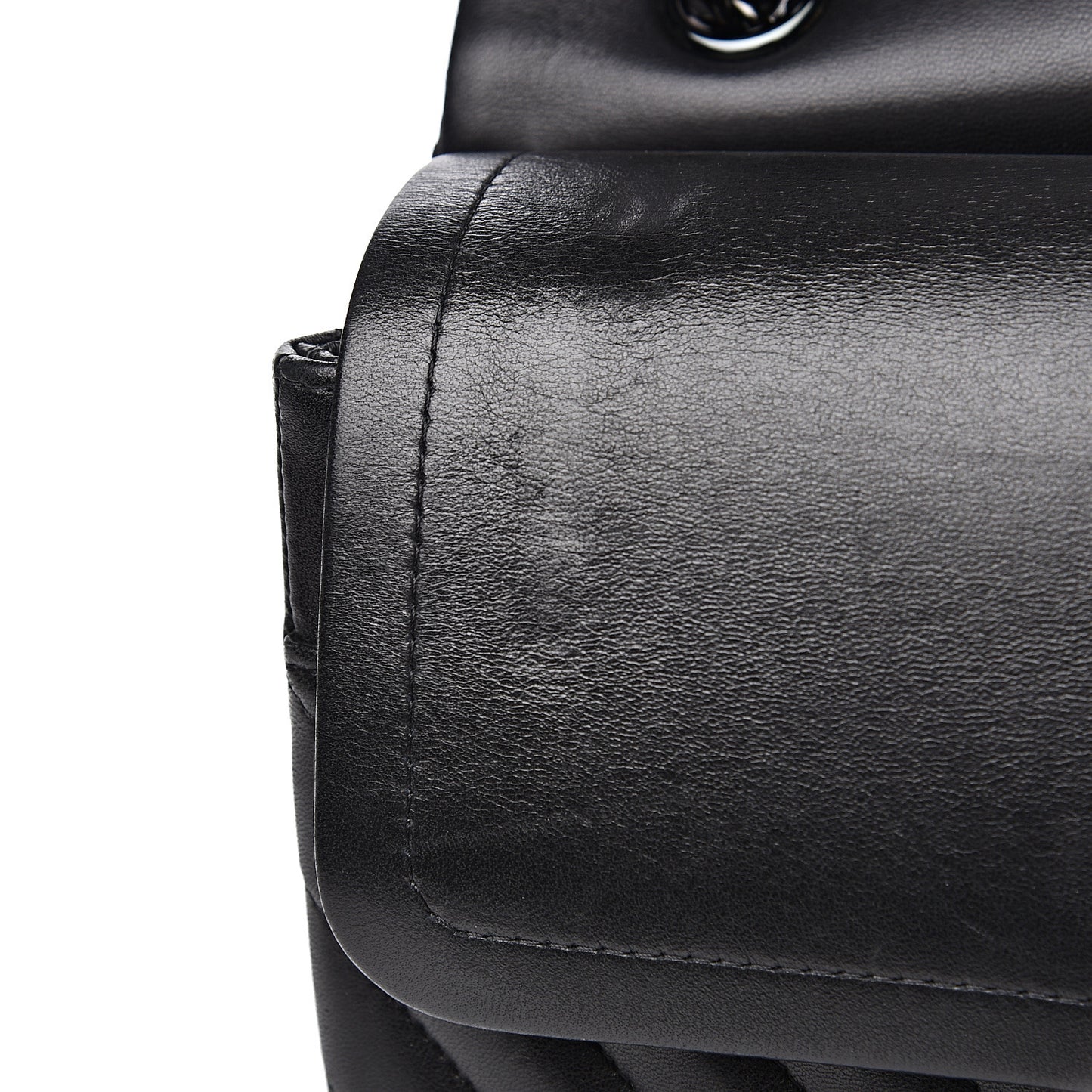 Lambskin Chevron Quilted Jumbo Double Flap So Black