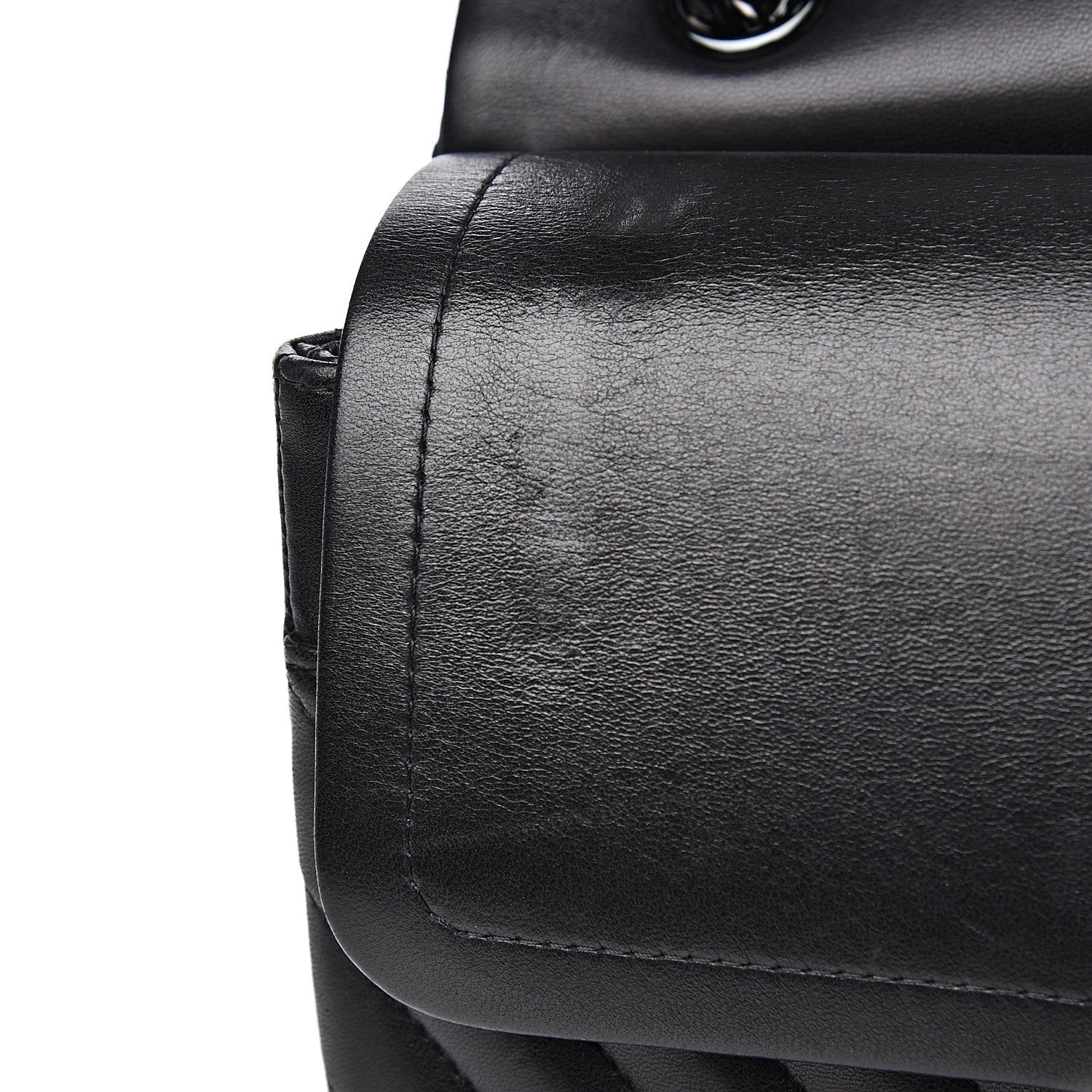 Chanel Lambskin Chevron Quilted Jumbo Double Flap So Black 16 of 18