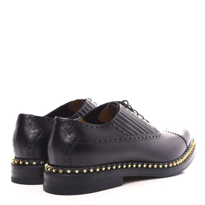 Gucci Calfskin Mens Star Studded Lace Up Oxfords 9 Black 4 of 12
