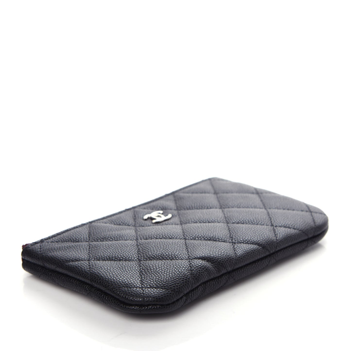 Caviar Quilted Small Cosmetic Case Black