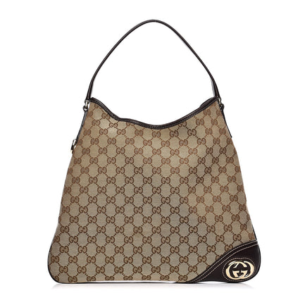 Gucci Monogram Medium New Britt Hobo Dark Brown 1 of 11
