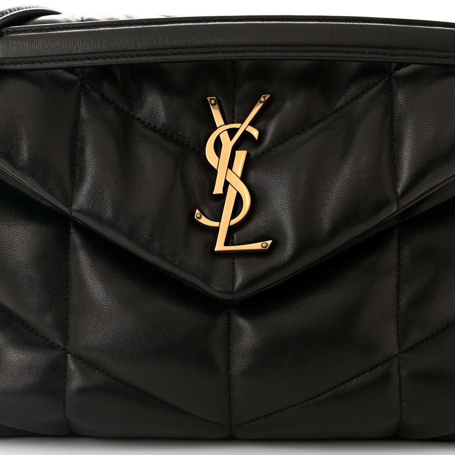 Saint Laurent Lambskin Quilted Small Loulou Puffer Monogram Chain Satchel Black 8 of 11