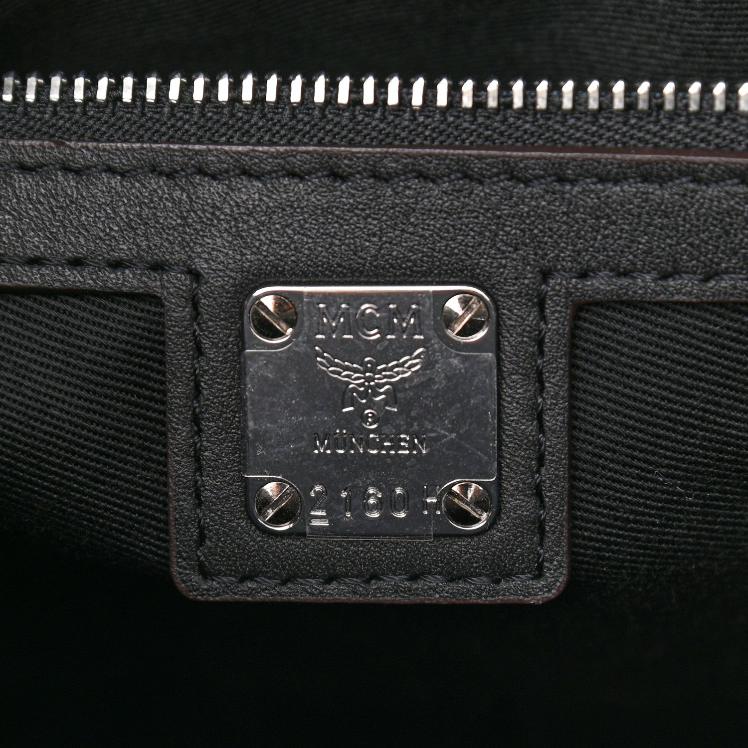 MCM Calfskin Ottomar Monogram Medium Essential Tote Black 6 of 14