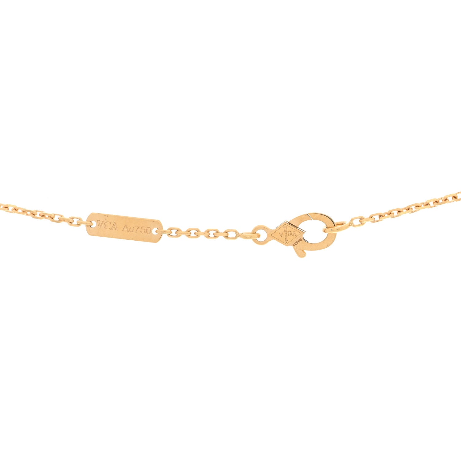 Van Cleef & Arpels 18K Yellow Gold Black Onyx Vintage Alhambra Pendant Necklace 4 of 4