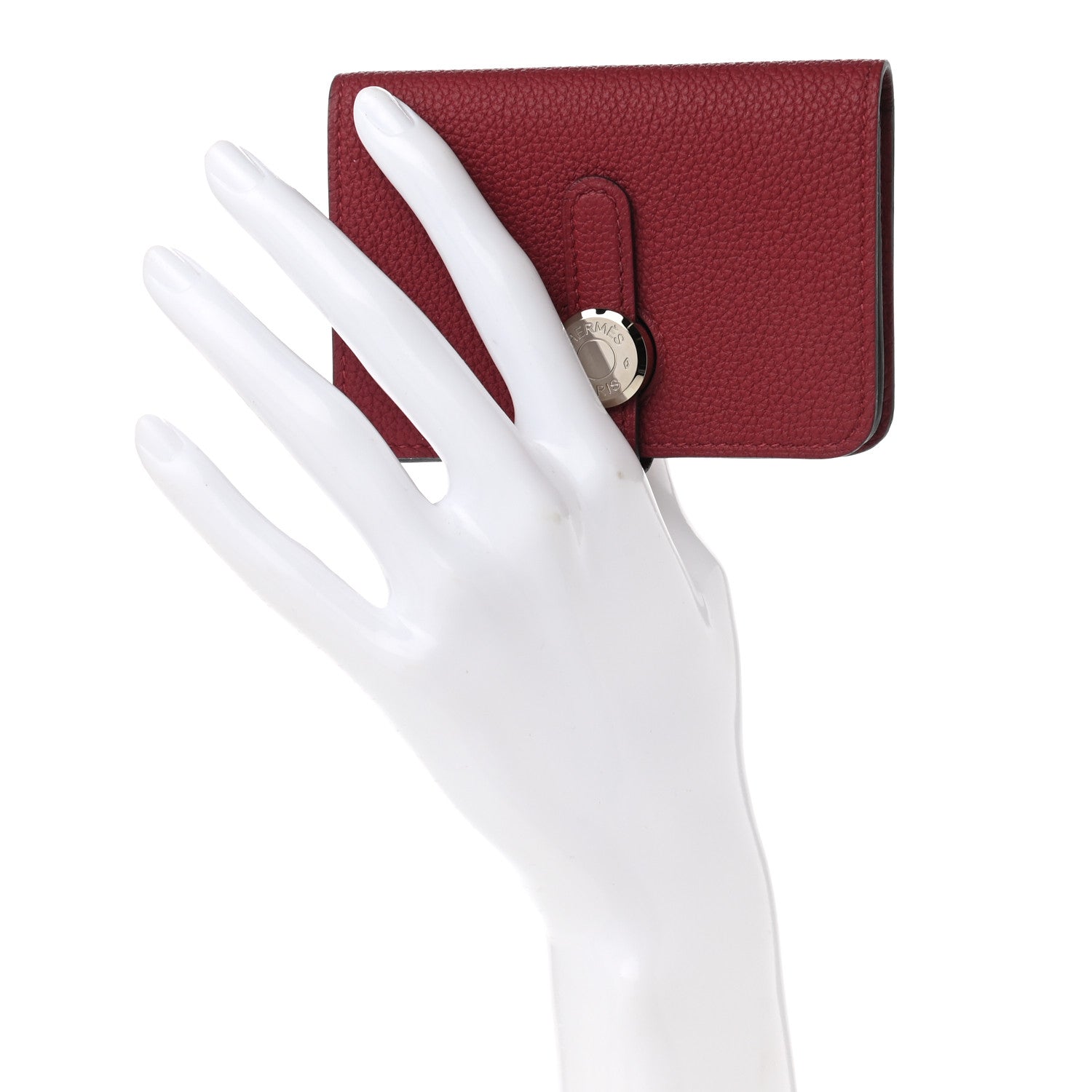 Hermes Togo Dogon Card Case Rouge Grenat 2 of 8
