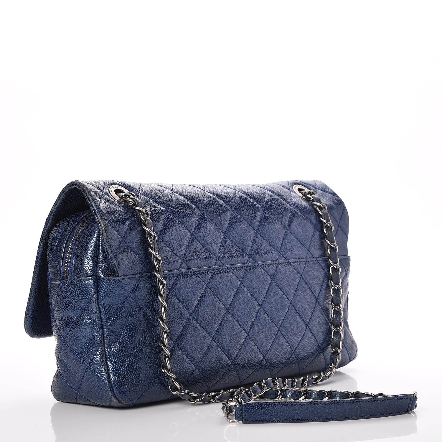 Chanel Iridescent Caviar Quilted Large Chic Flap Blue 3 of 15