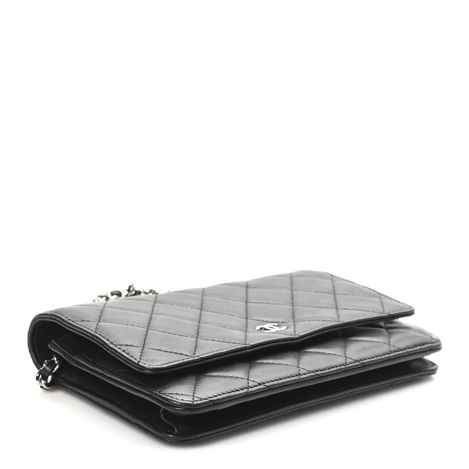Chanel Lambskin Quilted Wallet On Chain WOC Black 4 of 11