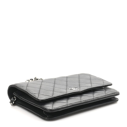 Chanel Lambskin Quilted Wallet On Chain WOC Black 4 of 11