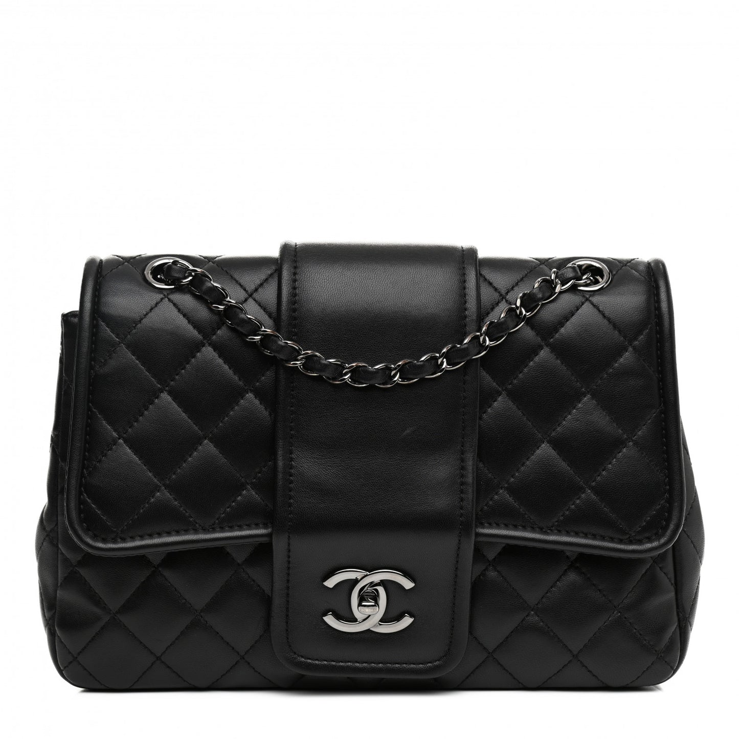 Lambskin Quilted Elementary Chic Flap Black