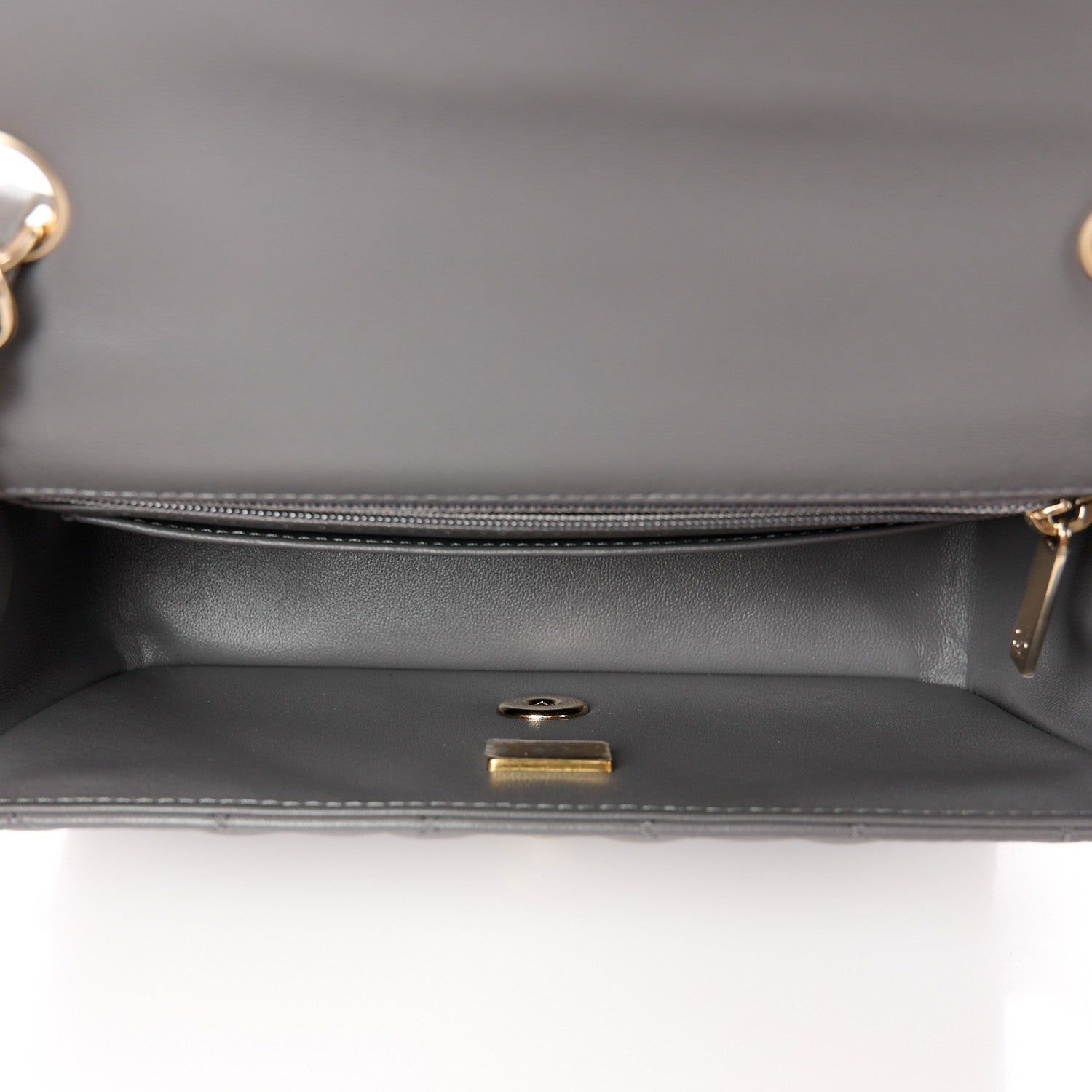 Chanel Lambskin Quilted Mini Rectangular Flap Dark Grey 5 of 12