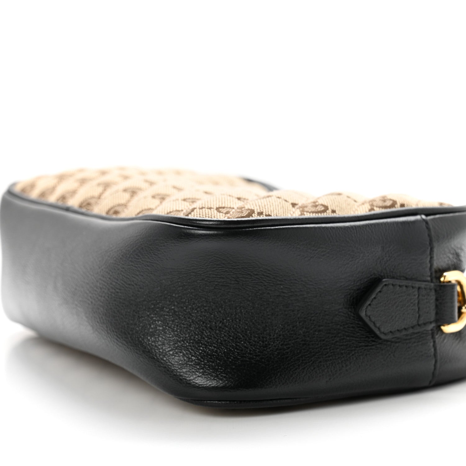 Gucci Monogram Matelasse Diagonal Small GG Marmont Chain Shoulder Bag Beige Black 8 of 9