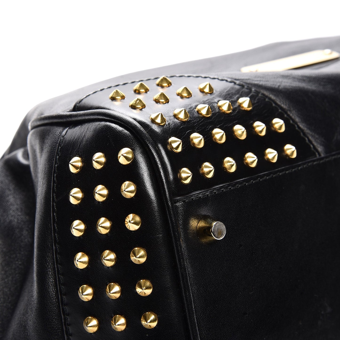 Lambskin Bridle Studs Small Canterbury Tote Black