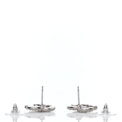 Chanel Crystal CC Earrings Silver 3 of 5