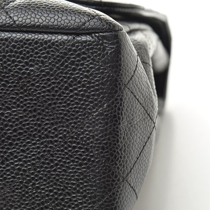 Chanel Caviar Quilted Jumbo Single Flap Black 11 of 13