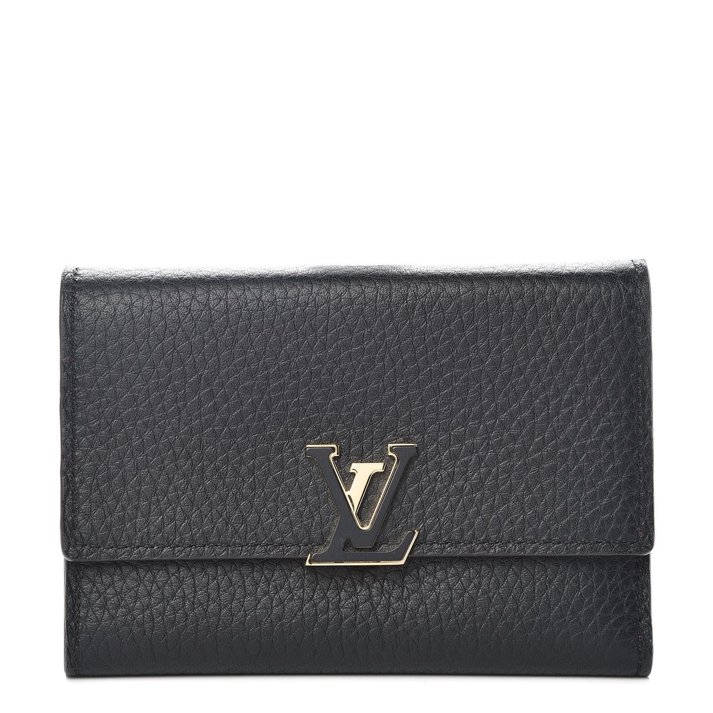 Taurillon Capucines Compact Wallet Black