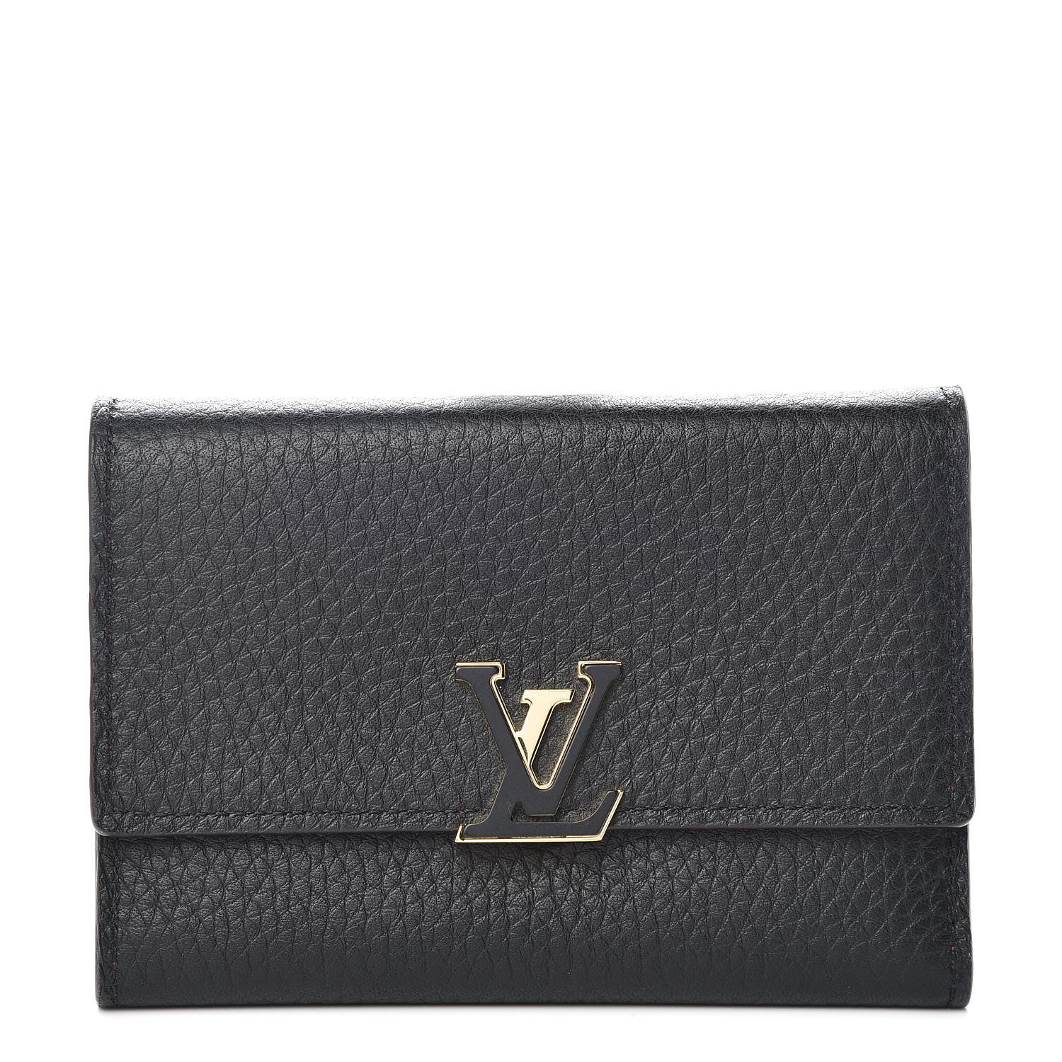 Louis Vuitton Taurillon Capucines Compact Wallet Black 1 of 7
