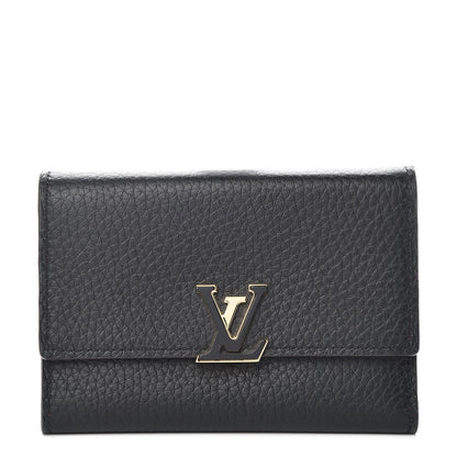 Louis Vuitton Taurillon Capucines Compact Wallet Black 1 of 7