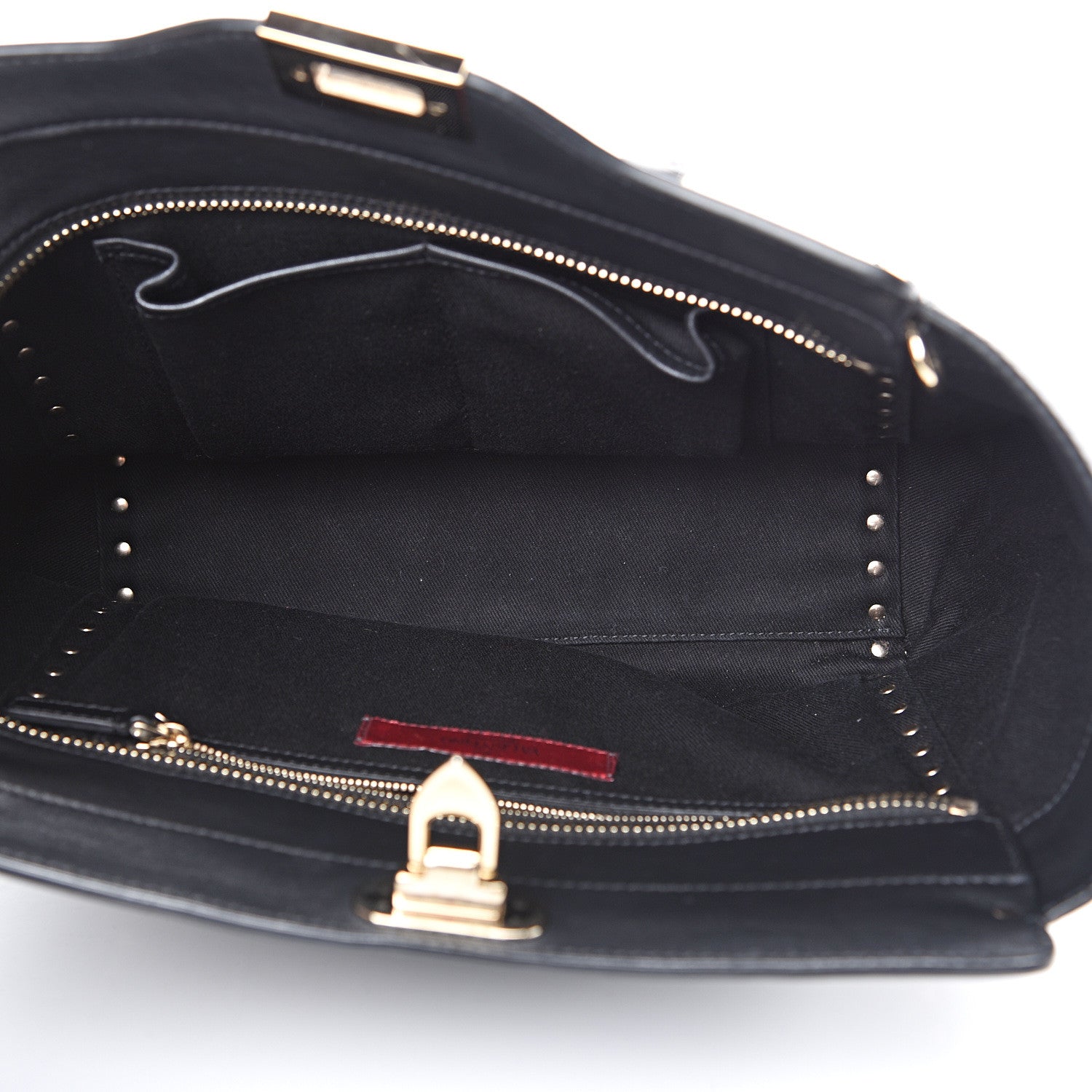 Valentino Garavani Vitello Rockstud Double Handle Tote Black 4 of 11