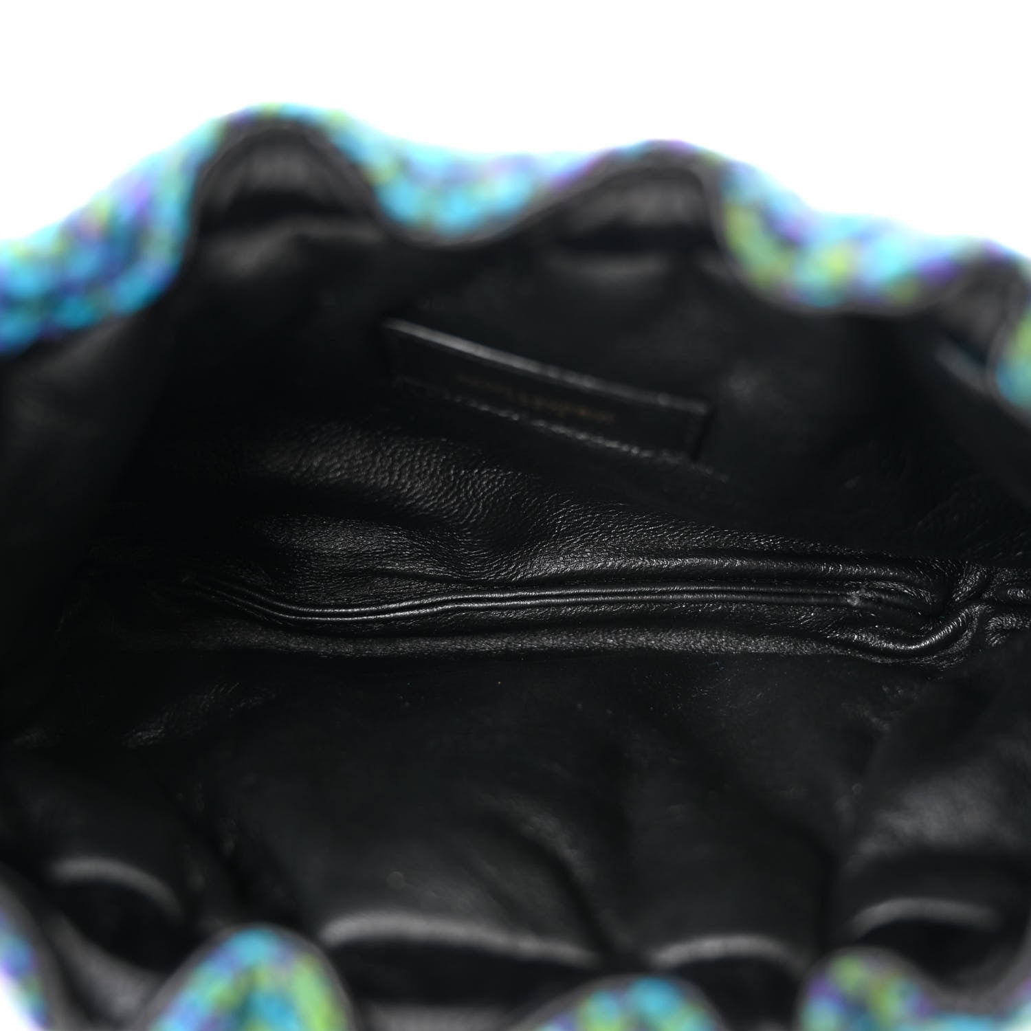 Saint Laurent Tweed Pac Pac Ruched Hobo Violet Vert Turquoise 5 of 10