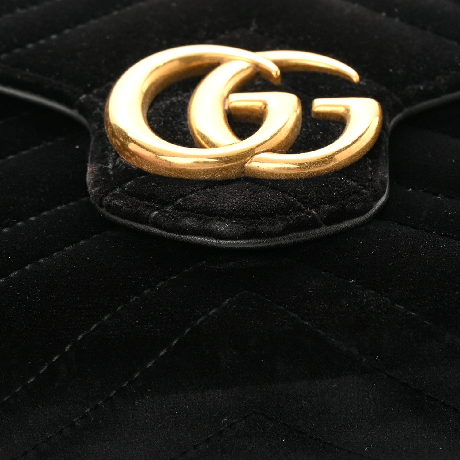 Gucci Velvet Matelasse GG Marmont Chain Wallet Black 15 of 18