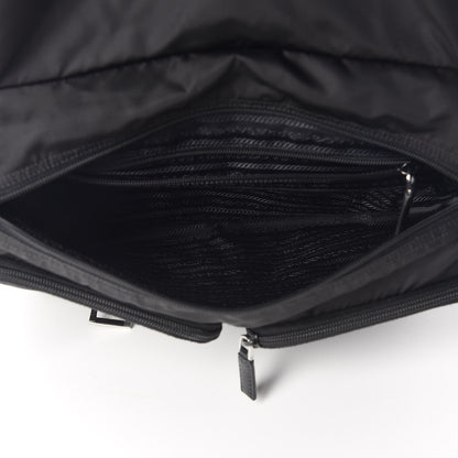 Prada Tessuto Nylon Saffiano Messenger Bag Black 5 of 9