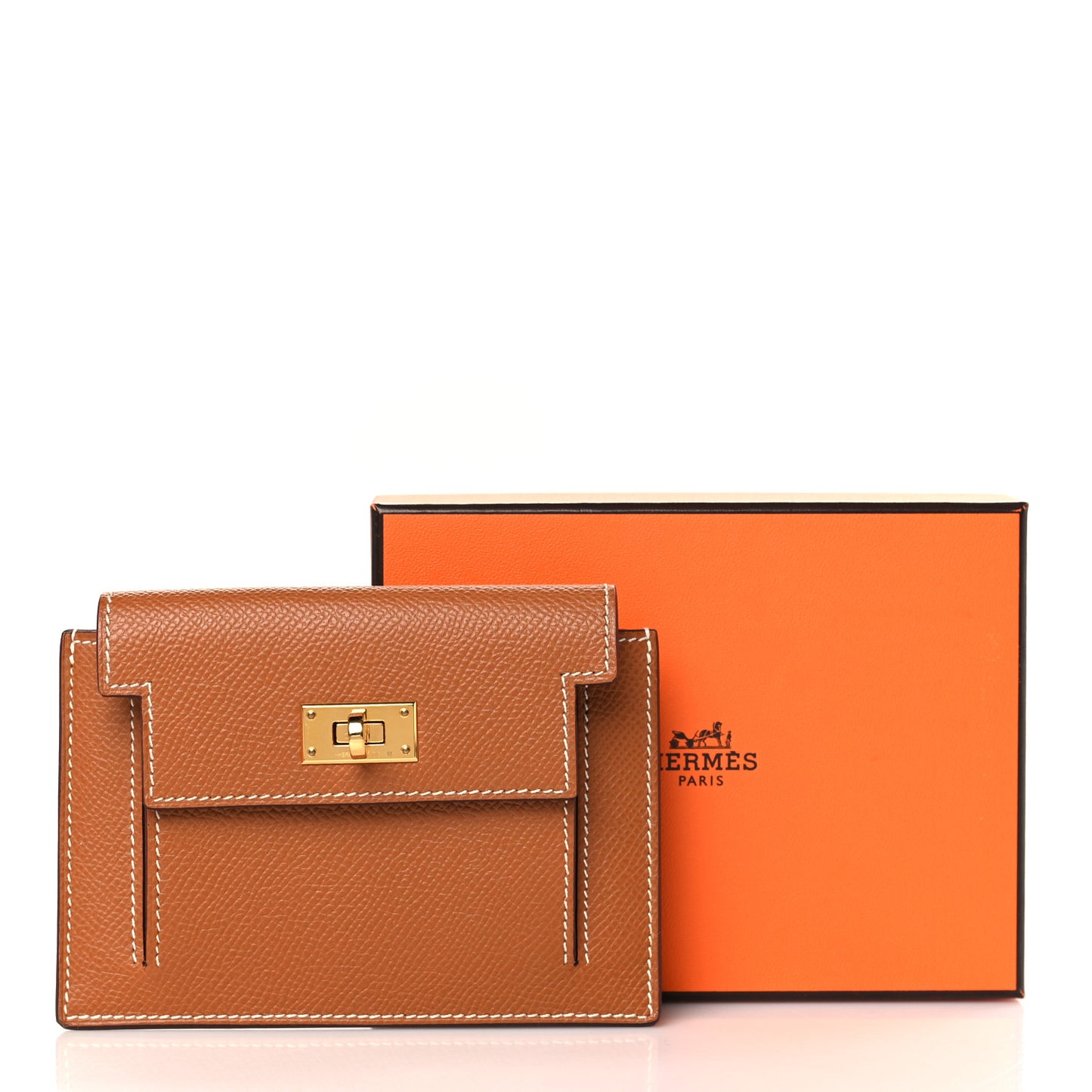 Epsom Kelly Pocket Compact Wallet Gold