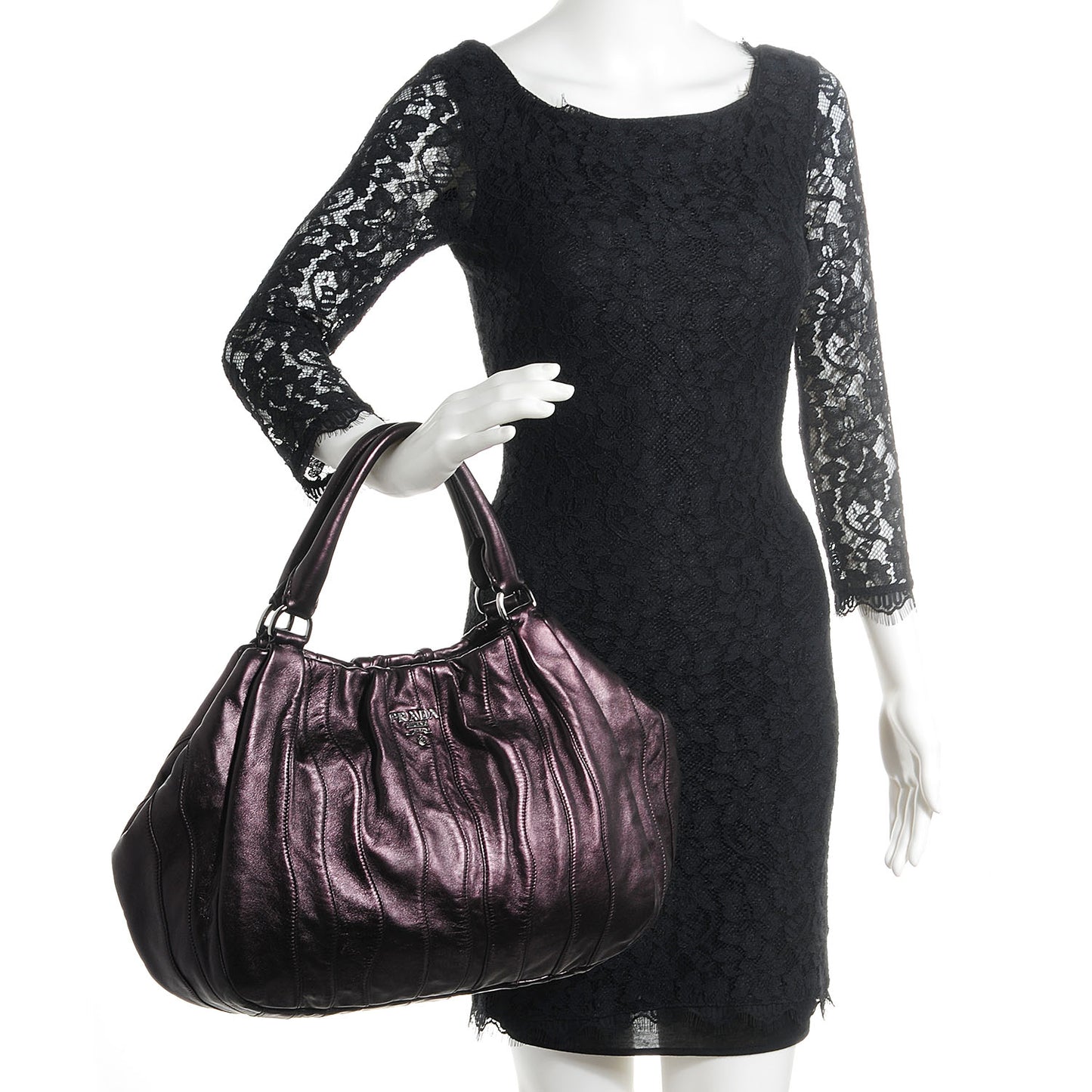 Nappa Mordore Stripes Shoulder Bag Ribes