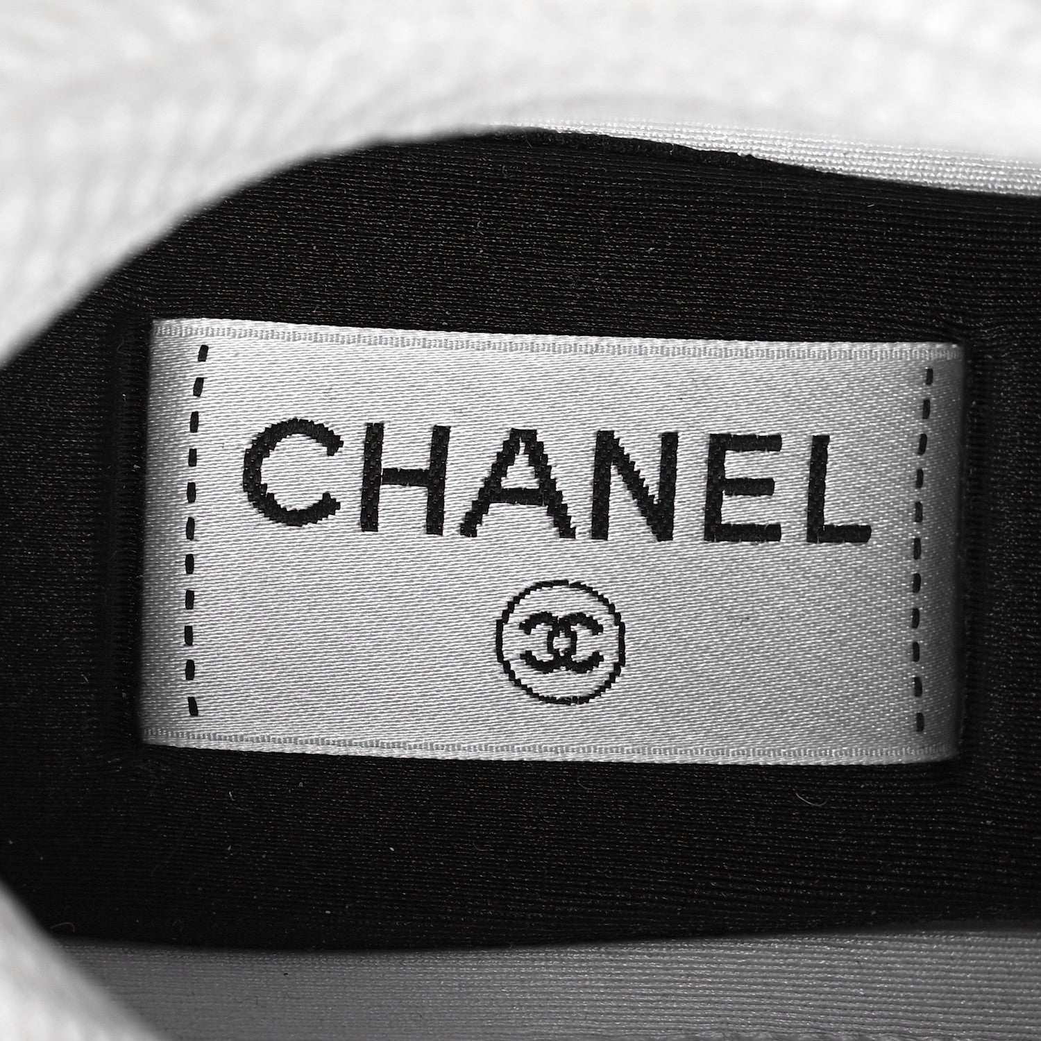 Chanel Fabric Laminated Calfskin Stretch CC Sneakers 36 White Gold Silver 7 of 9