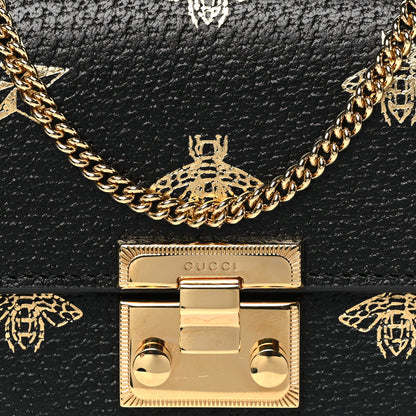 Gucci Grained Calfskin Bee Star Continental Chain Wallet Black 8 of 10