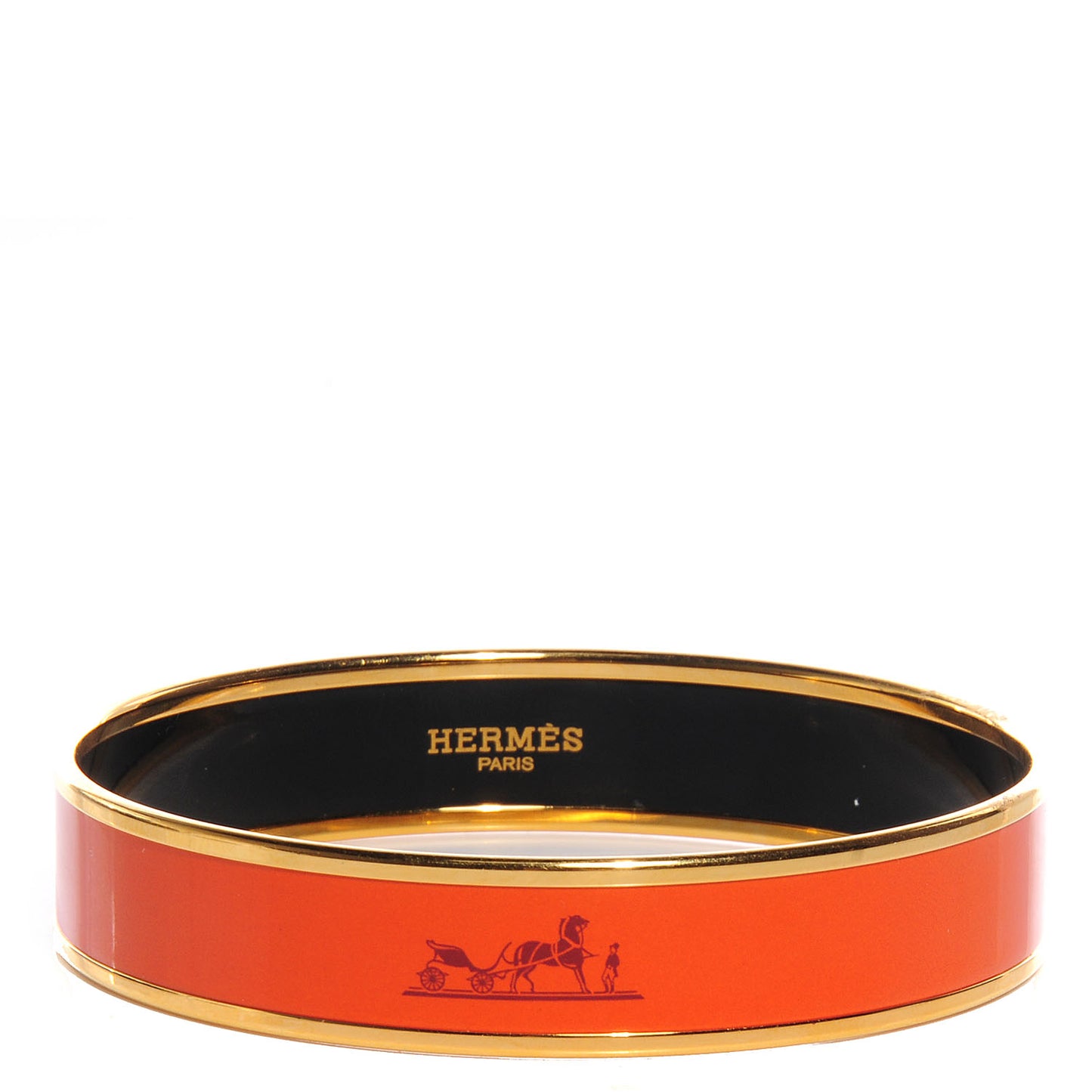 Enamel Printed Caleche Medium Bracelet 65 Orange