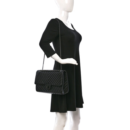 Chanel Sheepskin Chevron Quilted 2.55 Reissue 227 Flap So Black 2 of 10