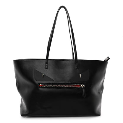 Fendi Vitello Liberty Lucido Metal Monster Eyes Medium Roll Tote Black 1 of 11