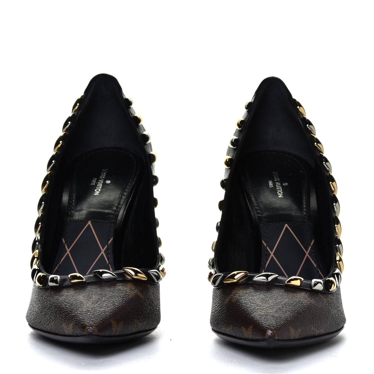 Louis Vuitton Calfskin Monogram Eldorado Pumps 40 Cacao 7 of 12