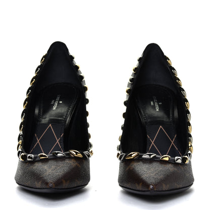 Louis Vuitton Calfskin Monogram Eldorado Pumps 40 Cacao 7 of 12