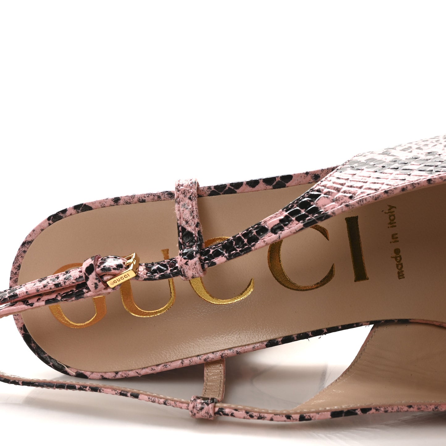 Calfskin Python Print Horsebit Platform 35/120mm Slingback Pumps 40 Wild Rose