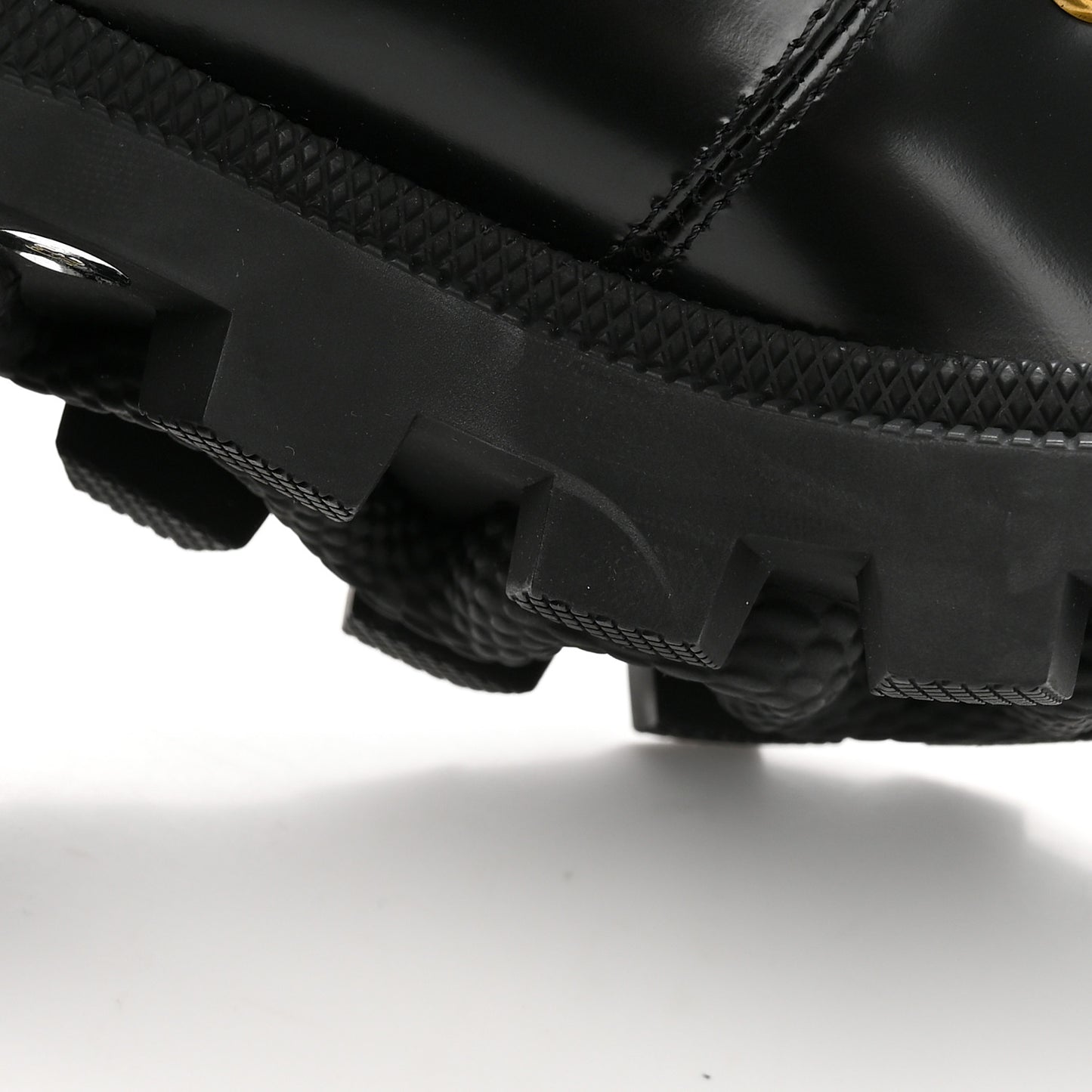 Calfskin Sylvie Web Lace Up Combat Boots 35 Black