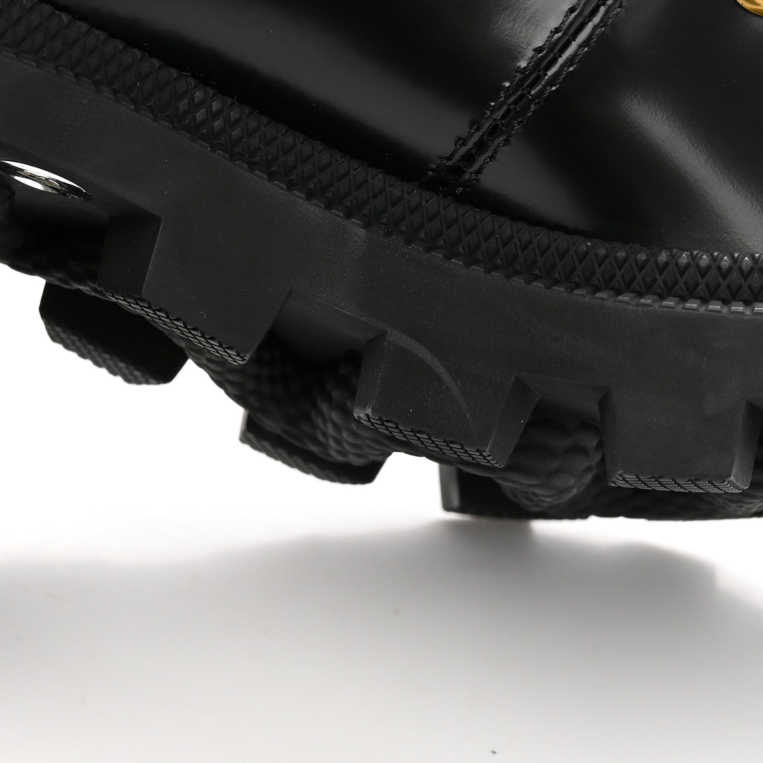 Gucci Calfskin Sylvie Web Lace Up Combat Boots 35 Black 10 of 13