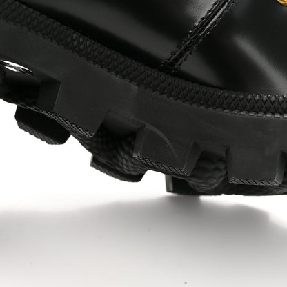 Gucci Calfskin Sylvie Web Lace Up Combat Boots 35 Black 10 of 13