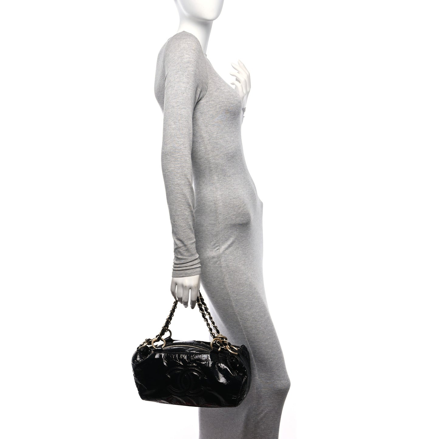 Vinyl Rock and Chain Small Bowler Black